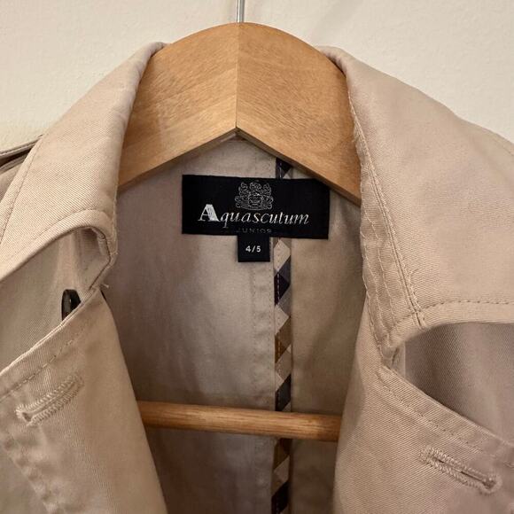Aquascutum Junior Trench Coat sz 4/5 - Picture 10 of 13